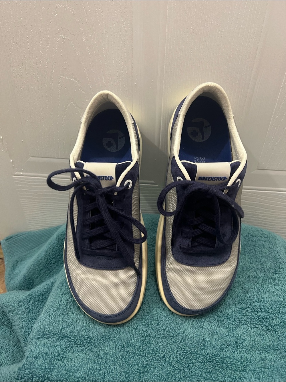 Birkenstock Ladies Navy and Gray Lace-Up Sneakers EU size 38